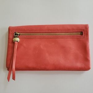 HOBO bifold slim wallet in coral color